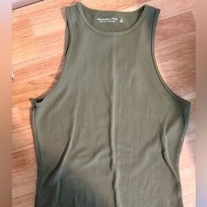 Olive Green Ribbed Bodysuit